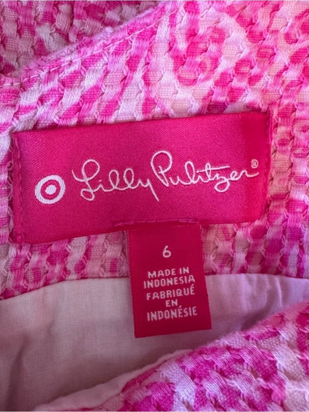Lilly Pulitzer x Target See Ya Later Shift Dress Pink White Lace Trim Mini S 6 - Picture 5 of 8